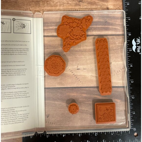 125117 Stampin Up! Sale A Bration Fresh Vintage Rubber Stamp Set Of 5 - Picture 3 of 3